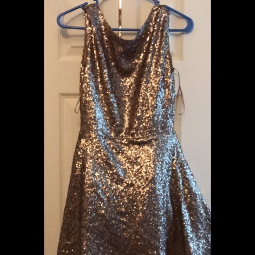 Gold sequins mini dress